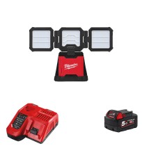 Eclairage de chantier multidirectionnel 18V M18 MDTL-0 + 1 batterie 18V 5Ah + 1 chargeur M12-18FC MILWAUKEE