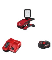 Projecteur de chantier 18V M18 PAL2-0 + 1 batterie 18V 5Ah + 1 chargeur M12-18FC MILWAUKEE