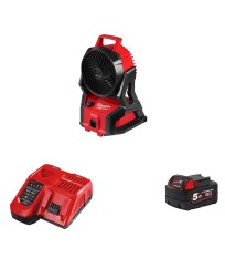 Ventilateur de chantier 18V M18 AFG2-0 + 1 batterie 18V 5 Ah + 1 chargeur M12-18 FC MILWAUKEE