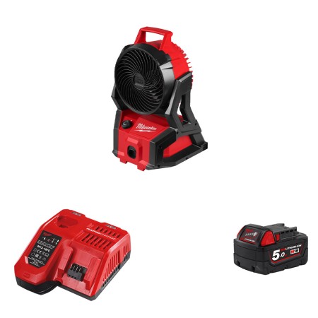 Ventilateur de chantier 18V M18 AFG2-0 + 1 batterie 18V 5 Ah + 1 chargeur M12-18 FC MILWAUKEE