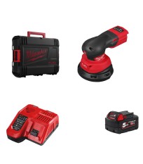 Ponceuse orbitale excentrique Ø125 mm 18V M18 FROS125-0X + 1 batterie 18V 5 Ah + 1 chargeur M12-18FC MILWAUKEE
