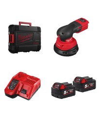 Ponceuse orbitale excentrique Ø125 mm 18V M18 FROS125-0X + 2 batteries 18V 5 Ah + 1 chargeur M12-18FC MILWAUKEE