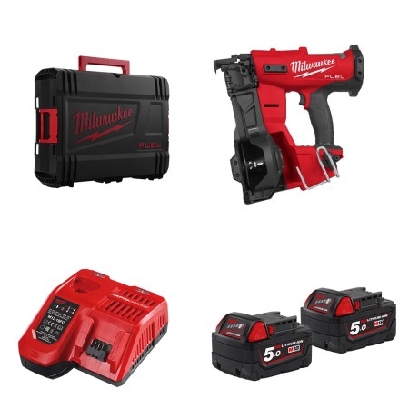 Cloueur bardeaux bitumés 18V M18 FRCN45-0X + 2 batteries 18V 5 Ah + chargeur M12-18 FC MILWAUKEE