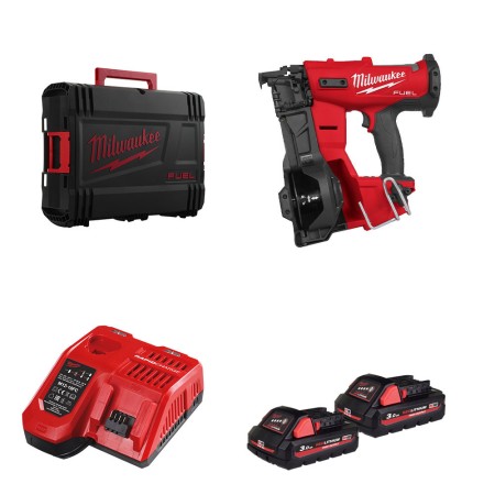 Cloueur bardeaux bitumés 18V M18 FRCN45-0X + 2 batteries HB 18V 3 Ah + chargeur M12-18 FC MILWAUKEE