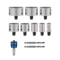 Coffret de 8 scies trépans PRO Multi Material PC Plus + Forets de centrage BOSCH
