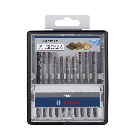 Coffret de 10 lames de scie sauteuse PRO Bois dur/stratifié 83mm BOSCH