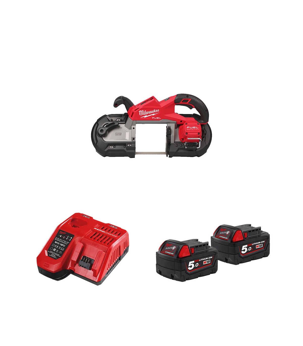 Scie à ruban 18V M18 FBS127 + 2 batteries 18V 5 Ah + 1 chargeur M12-18FC MILWAUKEE