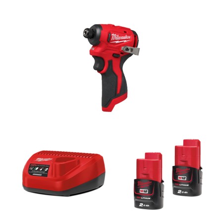 Visseuse à chocs 12V M12 BLIDRC + 2 batteries 18V 2 Ah + 1 chargeur C12C MILWAUKEE