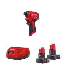 Visseuse à chocs 12V M12 BLIDRC + 2 batteries 18V 4 Ah + 1 chargeur C12C MILWAUKEE