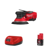 Ponceuse excentrique Ø150mm 12V M12 FROS2.5 + 1 batterie 12V 2 Ah + 1 chargeur C12C MILWAUKEE