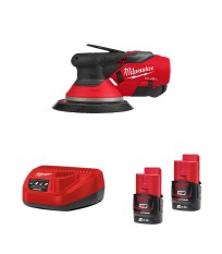 Ponceuse excentrique Ø150mm 12V M12 FROS2.5 + 2 batteries 12V 2 Ah + 1 chargeur C12C MILWAUKEE