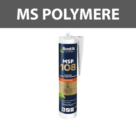 Mastic-colle polymère "MSP108" Fixation lourde Blanc 290ml BOSTIK