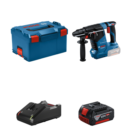 Perforateur 18V SDS Plus GBH 18V-24 C + 1 batterie GBA 18V 4 Ah + 1 chargeur GAL 18V-40 BOSCH