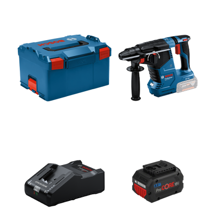 Perforateur 18V SDS Plus GBH 18V-24 C + 1 batterie Procore 18V 8 Ah + 1 chargeur GAL 18V-160 BOSCH