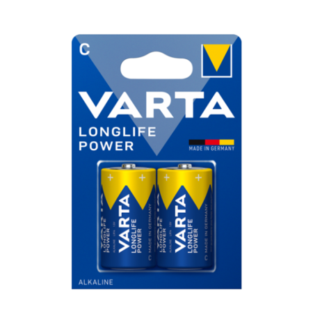 2 Piles alcalines C/LR14 LONGLIFE POWER 1,5V VARTA