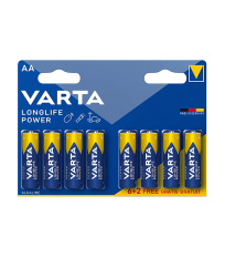 6+2 Piles alcalines AA/LR6 LONGLIFE POWER 1,5V VARTA