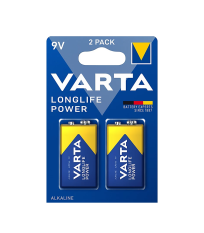 2 Piles alcalines 9V/6LR61 LONGLIFE POWER 9V VARTA