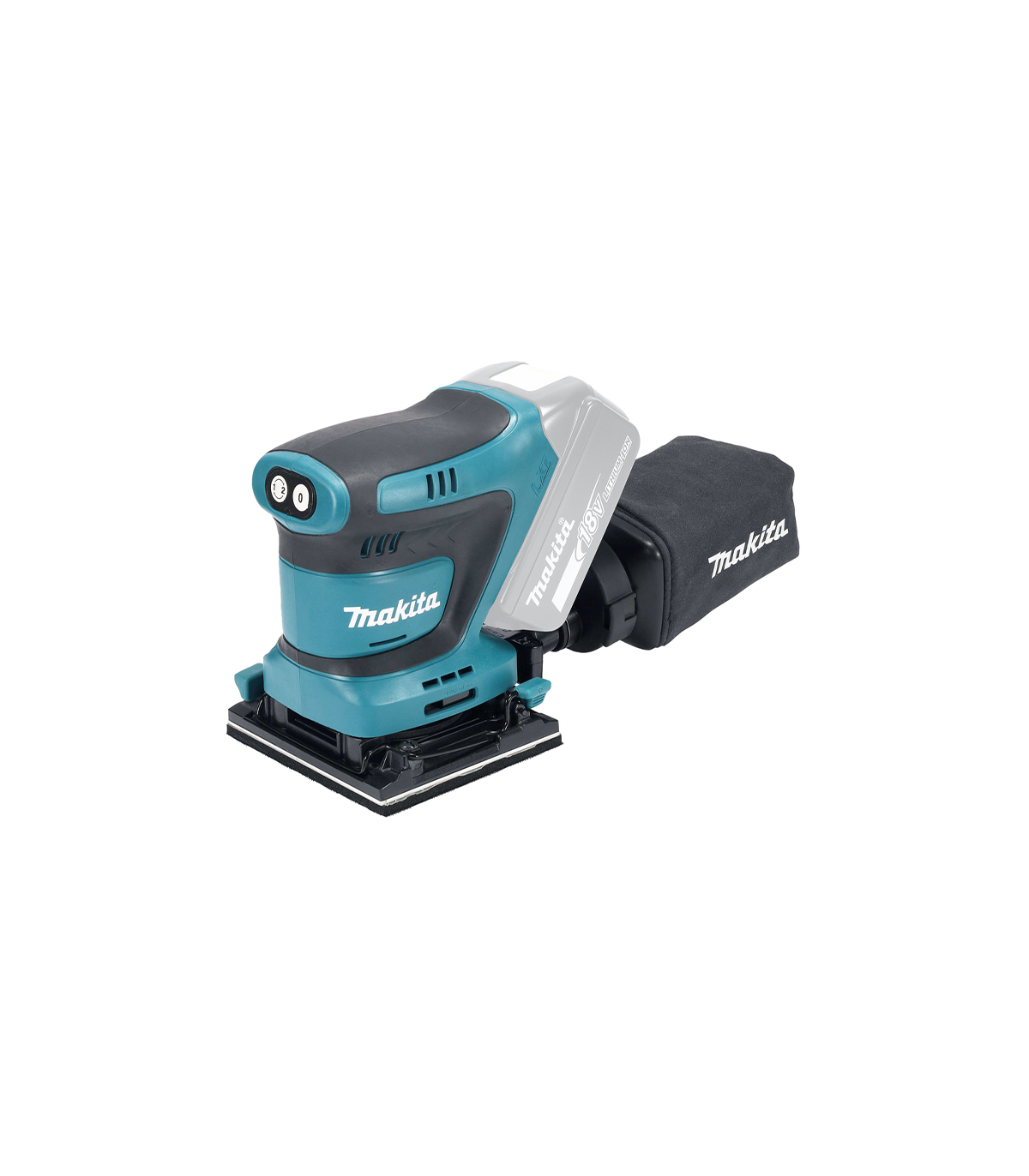Ponceuse vibrante 18V DBO480Z + 2 batteries BL1850B 18V 5 Ah + chargeur rapide DC18RC MAKITA