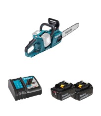 Tronçonneuse 2x18V 35cm DUC355Z + 2 Batteries BL1850B 18V 5 Ah + 1 Chargeur DC18RC MAKITA