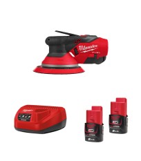 Ponceuse excentrique Ø150mm 12V M12 FROS5-0 + 2 batteries 12V 2 Ah + 1 chargeur C12C MILWAUKEE
