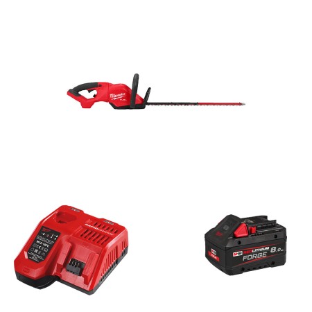 Taille haie 18V M18 FHET60G2-0 + 1 batterie Forge 18V 8 Ah + 1 Chargeur M12-18FC MILWAUKEE