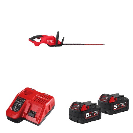 Taille haie 18V M18 FHET60G2-0 + 2 batteries 18V 5 Ah + 1 Chargeur M12-18FC MILWAUKEE