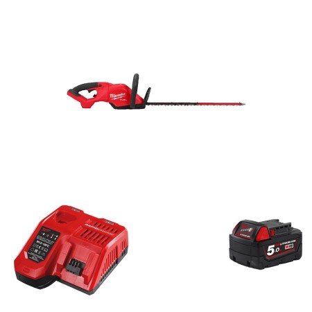 Taille haie 18V M18 FHET60G2-0 + 1 batterie 18V 5 Ah + 1 Chargeur M12-18FC MILWAUKEE
