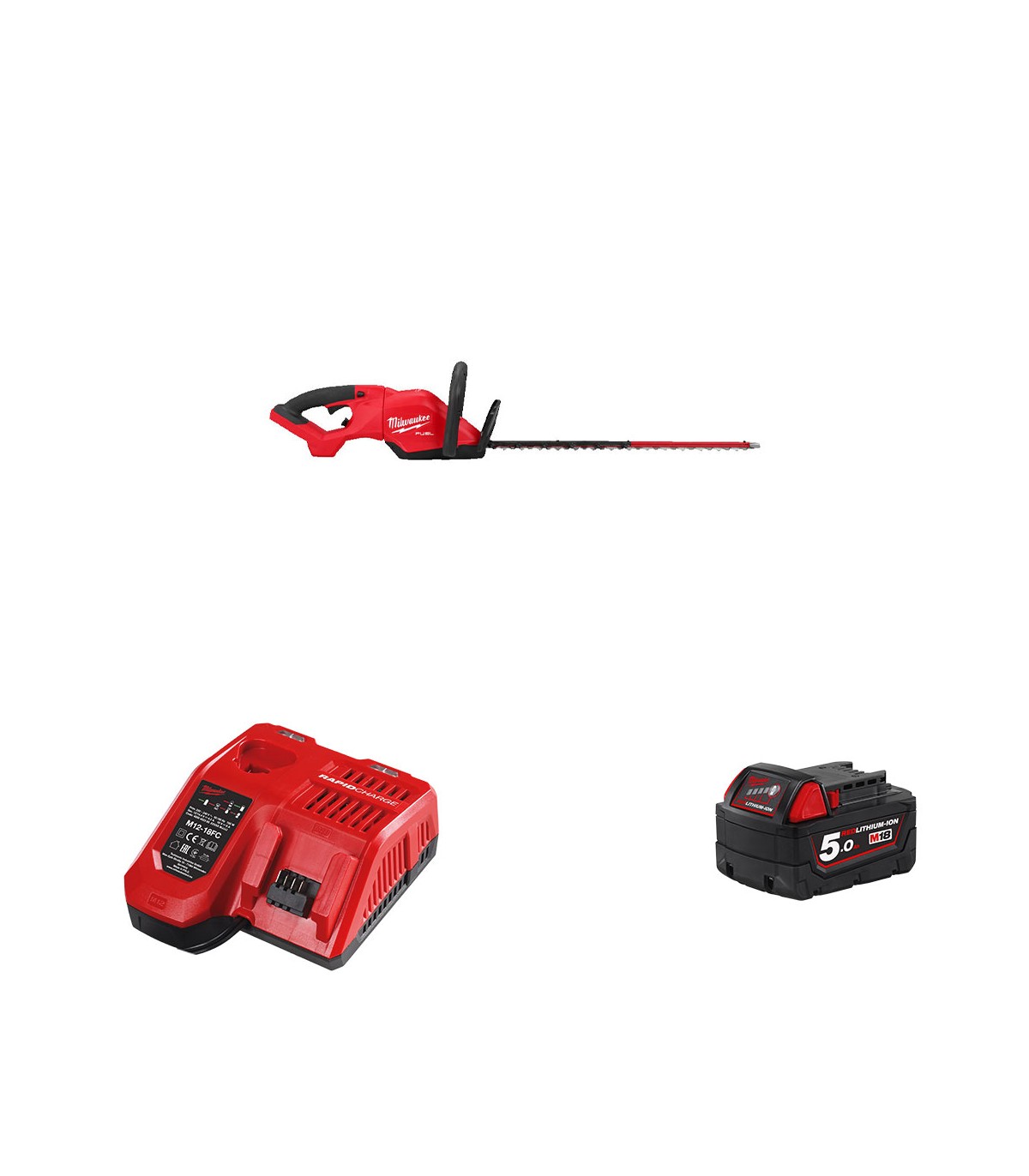 Taille haie 18V M18 FHET60G2-0 + 1 batterie 18V 5 Ah + 1 Chargeur M12-18FC MILWAUKEE