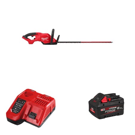 Taille haie 18V M18 FHET75G2-0 + 1 batterie Forge 18V 8 Ah + 1 Chargeur M12-18FC MILWAUKEE