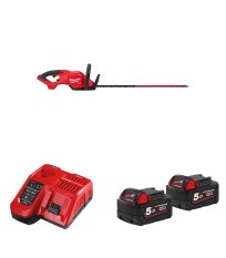 Taille haie 18V M18 FHET75G2-0 + 2 batteries 18V 5 Ah + 1 Chargeur M12-18FC MILWAUKEE