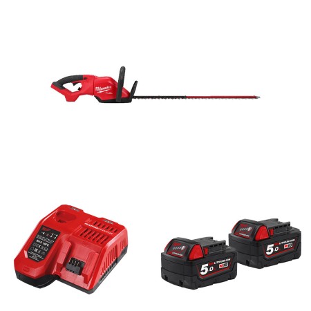 Taille haie 18V M18 FHET75G2-0 + 2 batteries 18V 5 Ah + 1 Chargeur M12-18FC MILWAUKEE