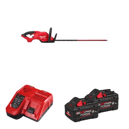 Taille haie 18V M18 FHET75G2-0 + 2 batteries Forge 18V 8 Ah + 1 Chargeur M12-18FC MILWAUKEE