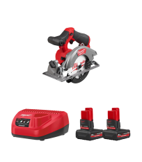 Scie circulaire Ø140 mm 12V M12 FCS442-502X + 2 batteries HB5 Ah 12 V + chargeur C12C MILWAUKEE