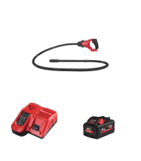 Aiguille vibrante 18V M18 FCVN24-551 2,4m + 1 batterie HB 5,5 Ah + Chargeur M12-18 FC MILWAUKEE