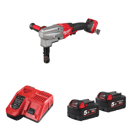 Grignoteuse 3,5 mm M18 FNB35 + 2 batteries 18V 5 Ah + 1 chargeur M12-18FC MILWAUKEE