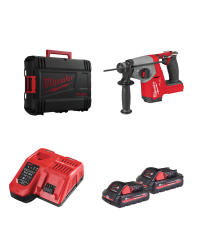 Perforateur SDS Plus 18V M18 FHAC16 + 2 batteries HB3 18V 3 Ah + 1 chargeur M12-18FC MILWAUKEE