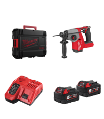 Perforateur SDS Plus 18V M18 FHAC16 + 2 batteries 18V 5 Ah + 1 chargeur M12-18FC MILWAUKEE