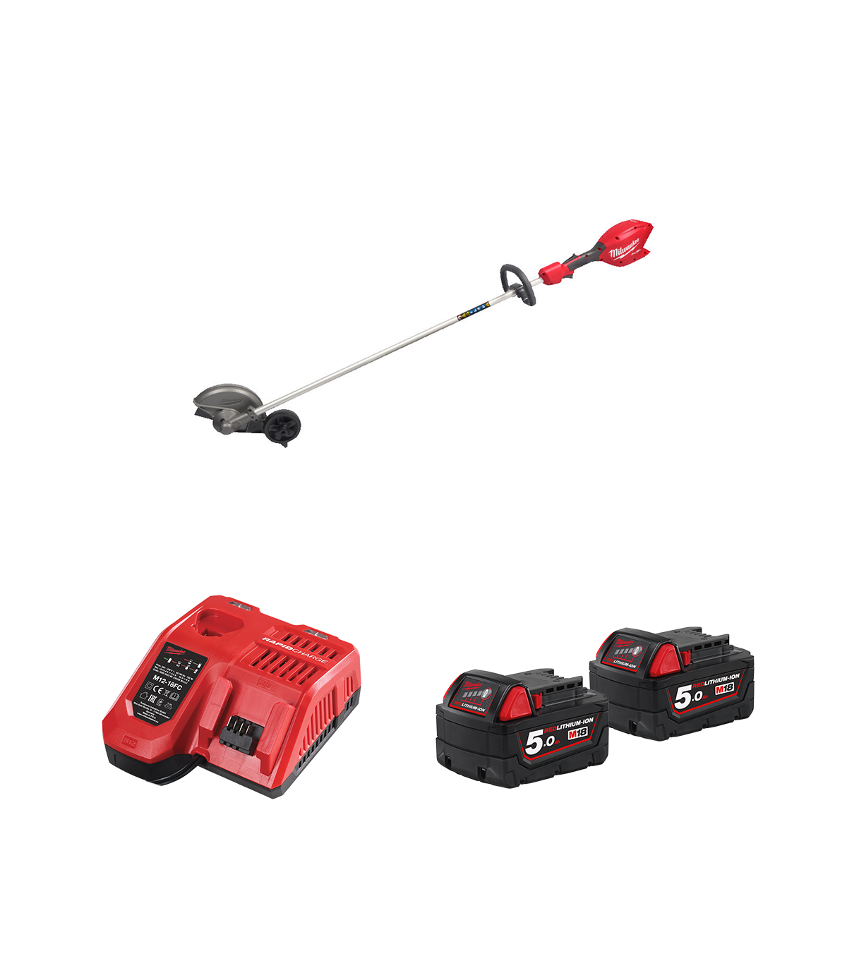 Dresse bordures 18V M18 FEDG + 2 batteries 18V 5Ah + 1 chargeur M12-18FC MILWAUKEE