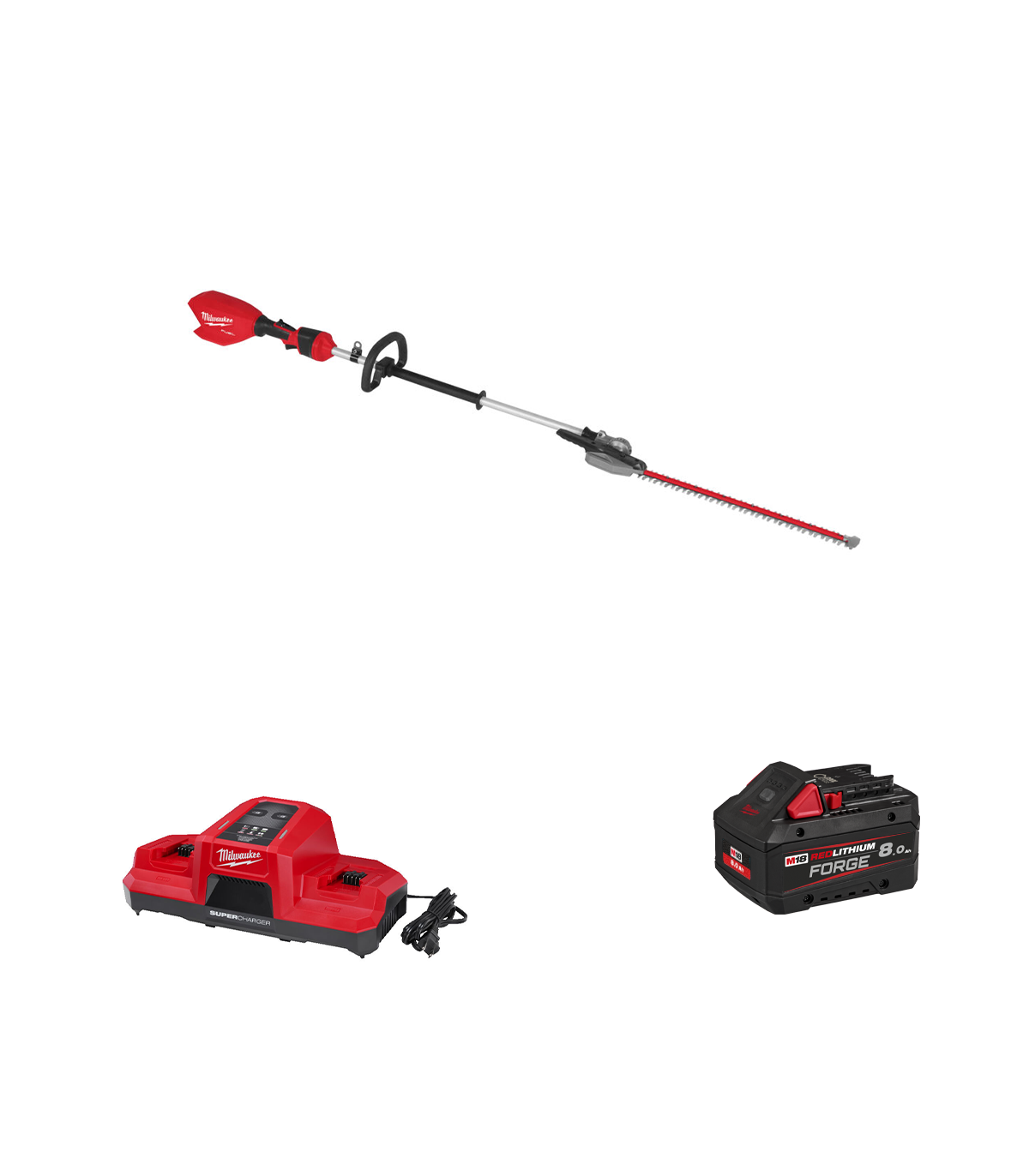 Taille haie sur perche 18V M18 FHETE22-0 + 1 batterie Forge 18V 8 Ah + 1 chargeur M18 DBSC MILWAUKEE