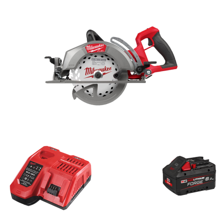 Scie circulaire avec poignée arrière Ø190mm 18V M18 FCSRH662-0 + 1 batterie Forge 18V 8Ah + 1 chargeur M12-18FC MILWAUKEE