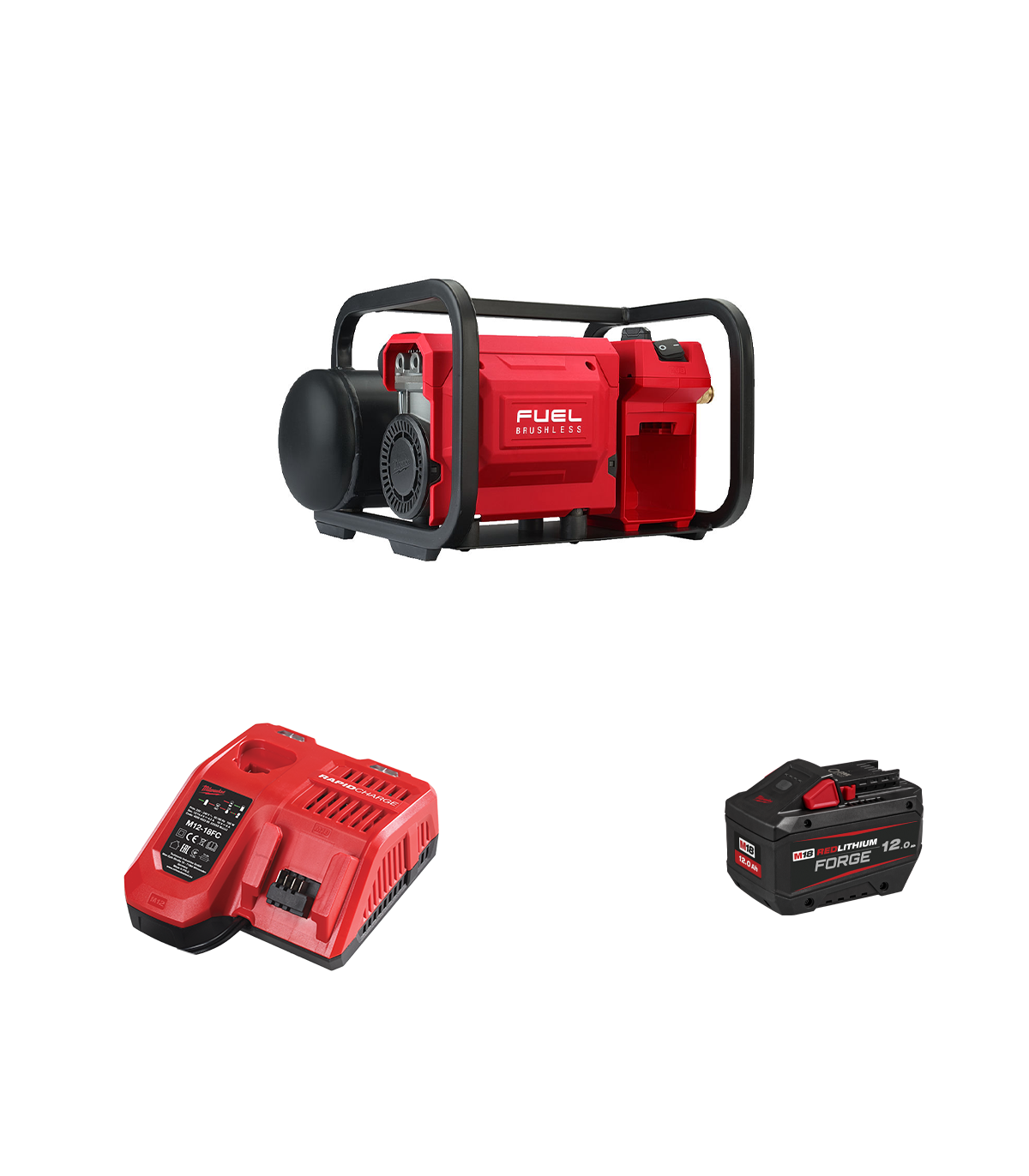 Compresseur M18 FAC-0 + 1 batterie Forge 18V 12 Ah + 1 chargeur M12-18FC MILWAUKEE