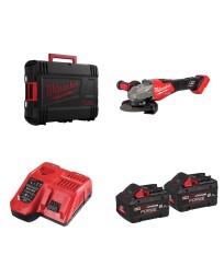 Meuleuse d'angle Ø125 mm M18 FHSAG125XB2-802X + 2 batteries FB 8 Ah + chargeur M12-18 FC MILWAUKEE