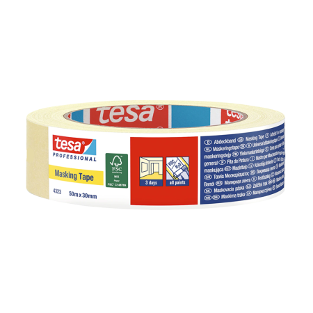 Ruban de masquage "4323" chamois 50M x 25MM TESA