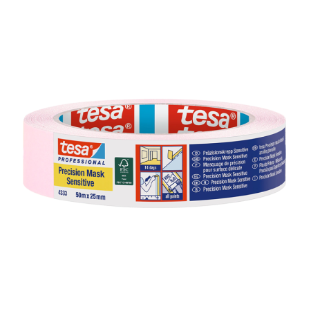 Masquage de précision pour surfaces délicates "4333" rose 50M x 25MM TESA