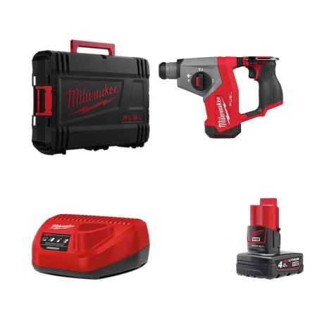 Perforateur SDS Plus 12V M12 FHAC16-0X + 1 batterie 12V 4 Ah + 1 chargeur C12C MILWAUKEE