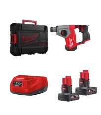 Perforateur SDS Plus 12V M12 FHAC16-0X + 2 batteries 12V 4 Ah + 1 chargeur C12C MILWAUKEE