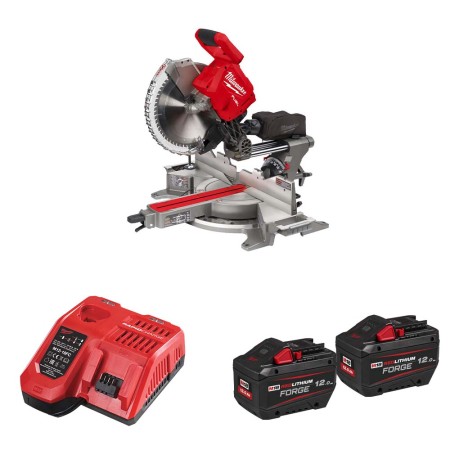Scie à onglet radiale Ø305 mm 18V M18 FMS305-0 + 2 batteries FB 12 Ah + chargeur M12-18 FC MILWAUKEE