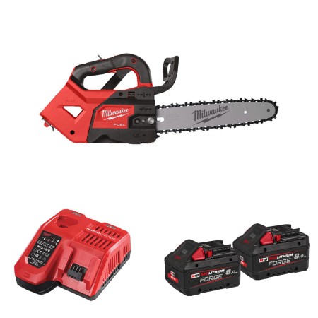 Tronçonneuse d'élagage 30 cm M18 FTHCHS30-802 + 2 batteries Forge 18V 8 Ah + chargeur M12-18 FC MILWAUKEE