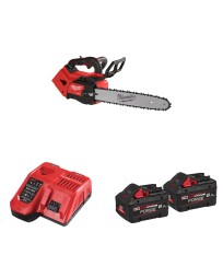Tronçonneuse d'élagage 35 cm M18 FTHCHS35-802 + 2 batteries Forge 18V 8 Ah + chargeur M12-18 FC MILWAUKEE
