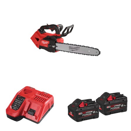 Tronçonneuse d'élagage 35 cm M18 FTHCHS35-802 + 2 batteries Forge 18V 8 Ah + chargeur M12-18 FC MILWAUKEE